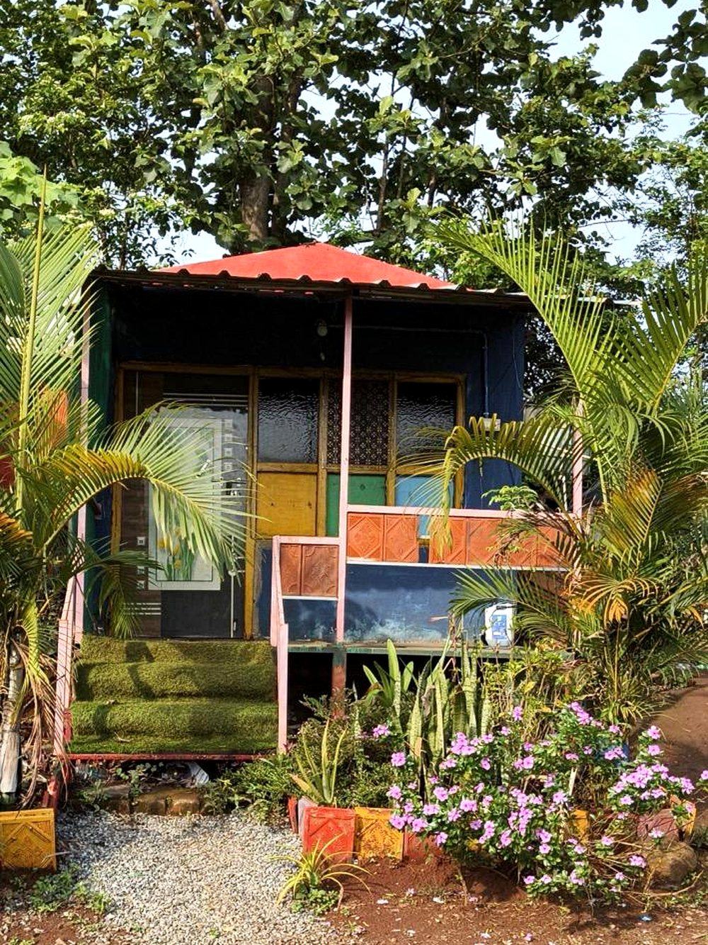 The garden path into Rayudu Resort's